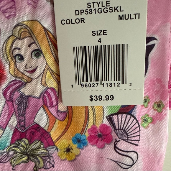 NWT Girls Disney Princess Fantasy Nightgown Rainbow Sz 4 Short Sleeve Flowy New - Picture 3 of 7